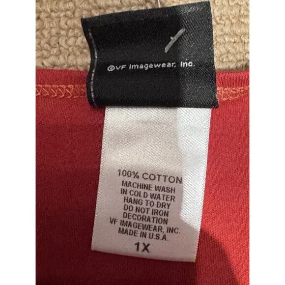 Harley Davidson Tank Top Wom 1X Red Orange Eagle Rhinestone 2007 Killer Creek GA - Picture 5 of 13